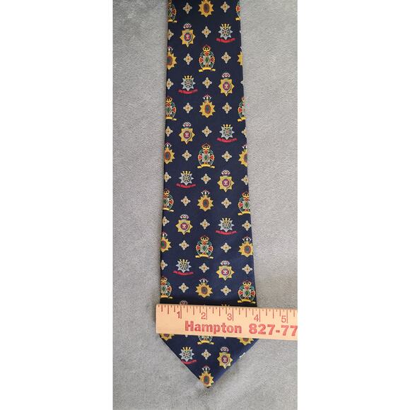 Tommy Hilfiger Navy Blue Royalty Design 100% Silk Neck Tie Made in the USA - Picture 3 of 3